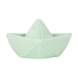 Mint green origami boat teether toy